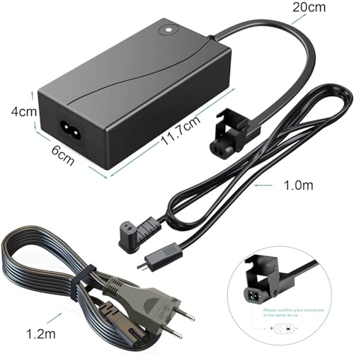 Power Recliner Netzteil 29V/24V 2A Elektro Reclinersofa Transformator Stromversorgung für Lift Chair oder Power Recliner, 2 Pin Ersatznetzteil, mit 1,5m AC-Kabel und 1m Motorkabel