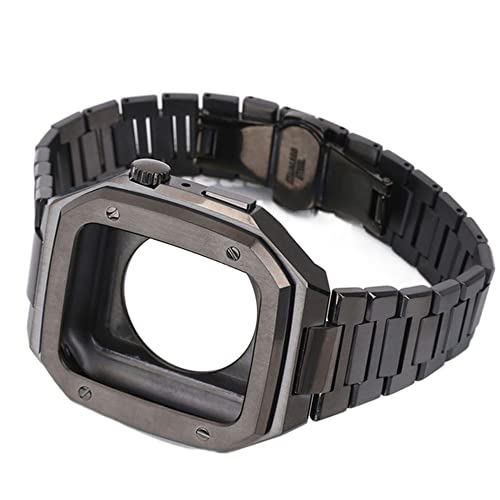 Correa de reloj de metal en acero inoxidable premium para Apple Watch de 45mm y 44mm Series 9 a 4
