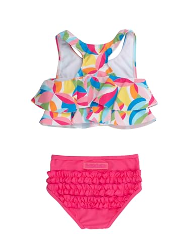 Image of RuffleButts Girls UPF50+ Sun Protection Flounce Bikini Two Piece Swimsuit