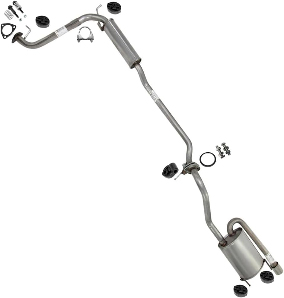 Exhaust Resonator Pipe and Muffler Kit Compatible with Honda Fit 2009-2013 1.5L | Stainless Steel | Northeastern Exhaust | Includes, Clamp, Gasket, Hangers and Bolt Kit | Direct-Fit Replacement