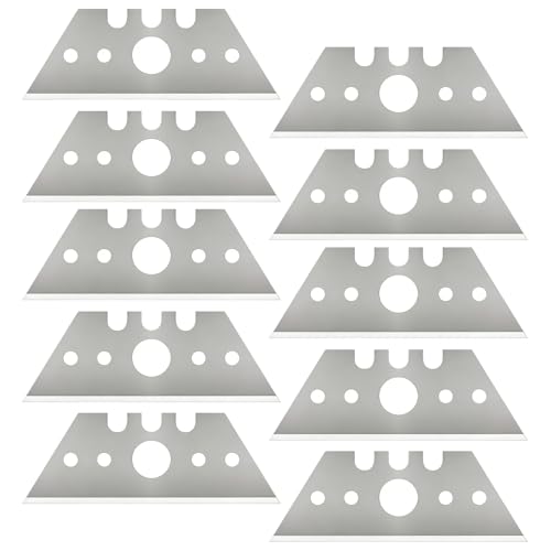 10 Hoja de Cuchillo,Hojas de Cuchillo Trapezoidal en Caja Dispensadora,Cuchilla Trapezoidal Profesional,Accesorios para Cúters de Cuchilla Trapezoidal-52 x 19 x 0,6 mm