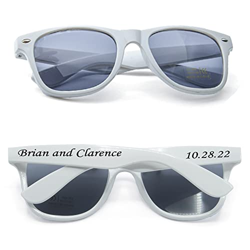 Personalized Party Sunglasses Bulk Wedding Favors Gifts for Guests Custom Birthday Bachelor School Graduation Bridal Groomman Bride Company Personalized Party Sunglasses Gifts(10PC White)3