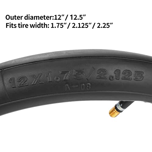 RUTU 2 Pack 12/12.5x1.75/2.125/2.25Front Wheel Replacement Inner Tubes Compatible with Kid Bicycle Go Jogging BoB Stroller Tire Tube Revolution SE/Pro/Flex/SU - Thumbnail 2