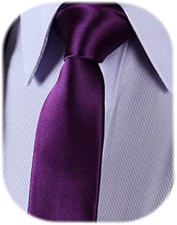 HISDERN Mens 2.16" Skinny Tie Solid Color/Paisley/Dot Casual Slim Necktie for Men (5.5cm)