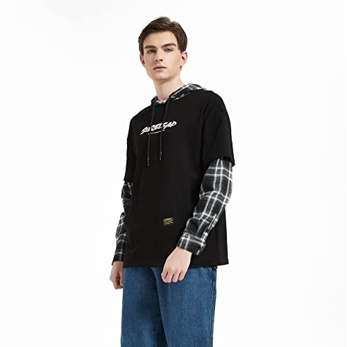 Hoodie Herren Gurunvani Japan Style Patchwork