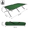 BB Sport Brandina Campeggio XXL Letto Pieghevole 210 x 72 x 45 cm Caricabile 200 kg Militare Portatile Viaggio Confortevole Stabile 600D Tessuto Oxford Borsa da Trasporto, Colore:green