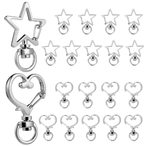 [Didiseaon] �L�[�`�F�[���N���b�v 20�� ���^���o�b�N�� ���` �n�[�g�`�L�[�z���_�[ ���ߋ� DIY�N���t�g�A�N�Z�T���[ �L�[�Œ� ���p�r�W���G���[�p�[�c �r�[�Y�׍H�p