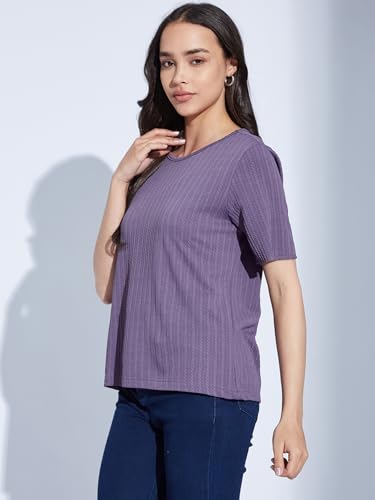 Image of Selvia Women's Solid Regular Fit T-Shirt