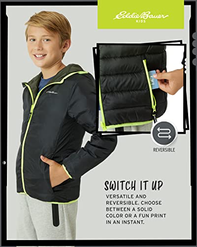 Image of Eddie Bauer Kids' Reversible Jacket - Weather Resistant Quilted Down Coat for Boys and Girls (3-20)