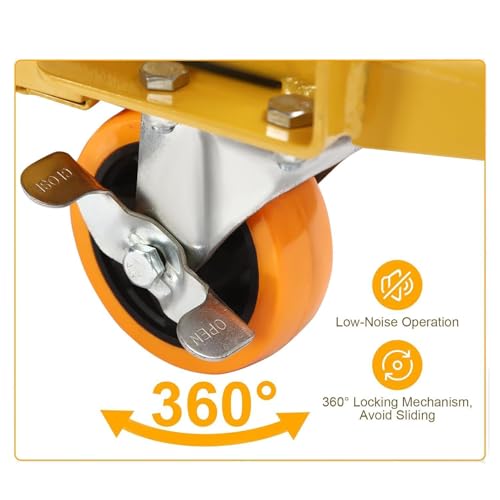 Hydrauliczny wózek stołowy, ręczny podwójny podnośnik nożycowy, nośność 200 kg, do załadunku magazynu i montażu przemysłowego, podkładka antypoślizgowa