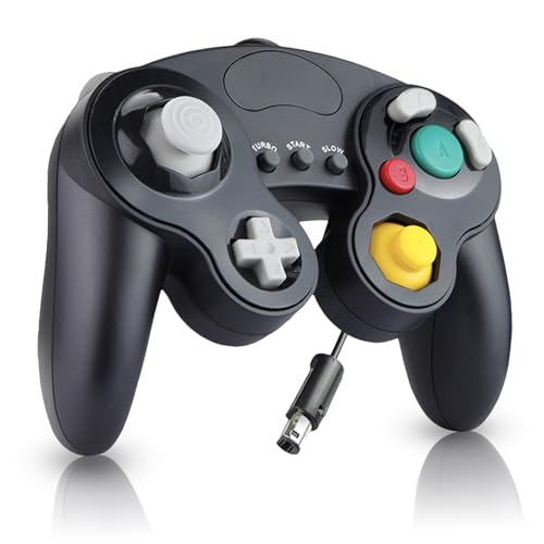 YSDZSW Upgraded Wired Controller for Wii/GameCube TURBO Game Controller Compatible with GC/Wii Games (Black)