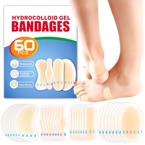 Image of 30pcs Hydrocolloid Blister Bandages - Waterproof Blister Bandages for Feet, Heels & Toes - Heel Blister Prevention & Recovery, Blister Pads (60 PCS Value Pack, One Size)