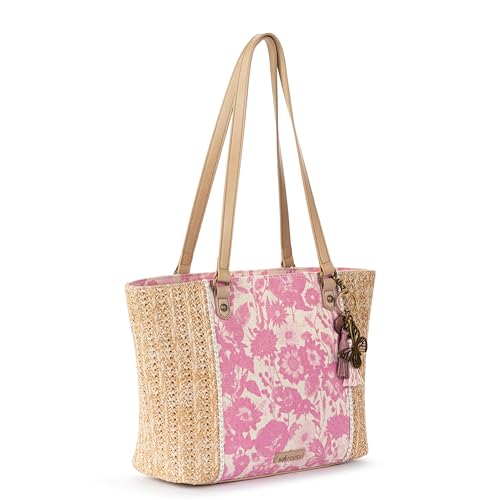 Sakroots Meadow Synthetic Straw from Recycled Materials, Uncoated Cotton Canvas Tote2