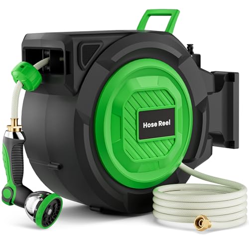 Retractable Garden Hose Reel, 1/2 in x 100 ft Heavy ...