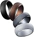 Cabepow Silicone Wedding Ring for Men, 4 Packs & Singles Silicone Rubber Wedding Bands - Step Edge Sleek Design - Metallic, Black and Camo Colors-Size 10