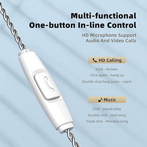Miniatura 7 de Yinyoo Kbear Pecker Auriculares Con Cable, Cómodos Auriculares Intraurales, Puntas Ergonómicas, Cancelación De Ruido Con Cable Desmontable Para Música Y Deporte Plata, Con Micrófono