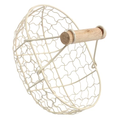MUSISALY Cesta de Almacenamiento Decorativa de Hierro Retro Beige, Soporte para Pan y Frutas, Organizador Multifuncional para Cocina y Escritorio, Cesta Vintage para Hogar, 1 Unidad