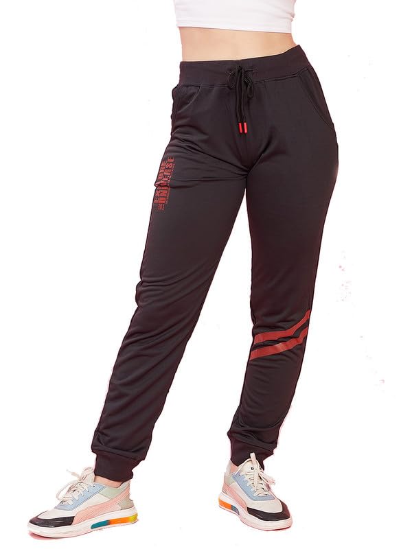 evolove Cotton Track Pants for Women with Side Pockets | Regular Fit Waistline Elastic Night Wear Joggers-picture-10