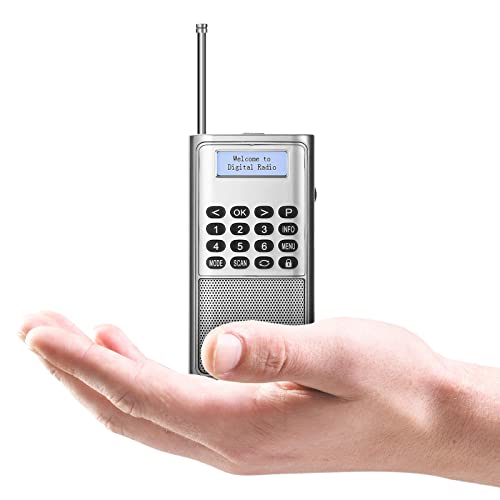 Raddy RD23 Radio Portátil Pequeña Digital Dab/Dab+/FM USB Recargable, Compatible con Bluetooth/USB Stick/Tarjeta TF (Plata) Cover