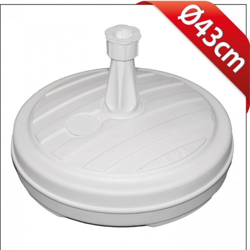 Pied De Parasol EDA Blanc - Ø42cm - À Remplir D'eau Ou De Sable - Pour Parasol De 1,8 à 3,2cm