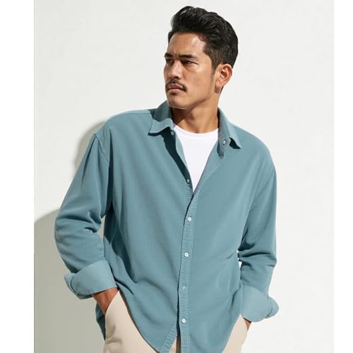 Mokaloha Corduroy Long Sleeve Shirts, Pacificozy Men's Stylish Urban Casual Daily Long-Sleeved Shirt Classic2