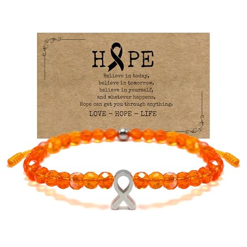 LAMIBEE Bracelet For A Cause, Crystal Bead Bracelet, Awareness Ribbon Bangle Bracelets, Wristbands for Awareness, Protection Surfer String Bracelet for Men, Women