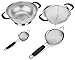 Elite Kitchen Strainer and Colander Set - 4 Piece Stainless Steel Strainers Set Includes Large Colander, Fine Mesh Strainer, Sifter and Sieve - Food Strainers, Spaghetti Strainer, Quinoa Strainer