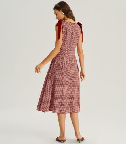 Image of RIHOAS Women's Plaid Gingham Dress Casual Summer Midi Dresses for Women
