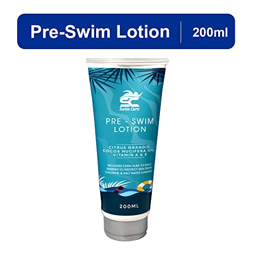 SWIMCARE Pre Swim Body Lotion 200ml - Apply Before Swimming - Protects Swimmers From Chlorine & Sea Water - Swimmers Waterproof Pool Cream