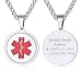 Custom4U Collana con Ciondolo con Targhetta Personalizzata Medica Collana ID Sportiva Identificativa Gioielli per Farmaci Allergici Catena Regolabile Colorfast Antiallergico Acciaio Inox