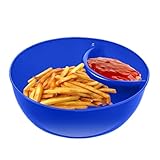 Genérico Cuencos divididos para aperitivos y salsas, para servir cereales antiempapados, cuenco para patatas fritas con sección de salsa separada, para salsa apilable, multiusos para aperitiv