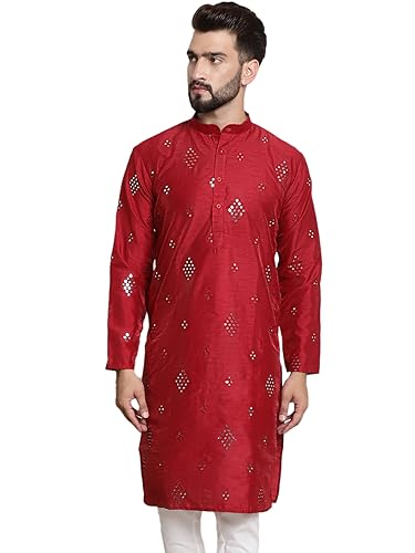 Image of SOJANYA (Since 1958 Men's Silk Blend Designer Long Kurta