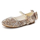 JTENGYAO Little Kids Girls Dress Shoes Glitter Sequins Princess Low Heels Mary Jane Party Dance Shoe