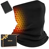 Men Women Heated Scarf Pack Included Rechargeable Electric Warm Neck Gaiter Thermal Clothes Winter Outdoor Apparel USB Self Jacket Coat Vest Hoodie Pant Glove Socks Hat Insoles Throw Blanket Pad Black