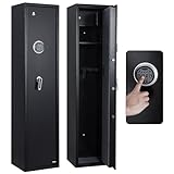 GarveeTech 5-6 Gun Safe for Home Rifle and Pistols, Heavy Duty Anti-Theft Long Gun Security Cabinet Safe for Rifles and Shotguns, Gun Storage Cabinet with Pistol Lockbox, Removable Shelf, Silent Mode