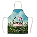 1 Pc nadruk kwiatowy fartuch kuchenny wodoodporny gotowanie bawełniana pościel odporny na plamy fartuch szefa kuchni-zielony, 68x55cm adultsize