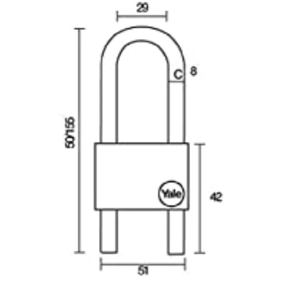 Lucchetto Impermeabile Ad Alta Sicurezza YALE - 45 Mm - 3 Chiavi 26971000 88279719