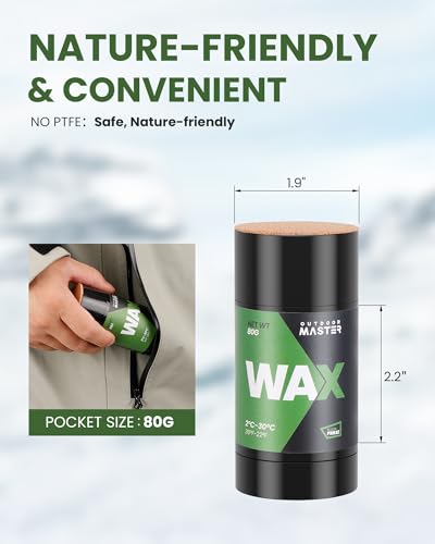image for OutdoorMaster Update Rub-on Ski Snowboard Wax, 80g Universal Portable 