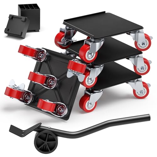 Juego de 5 ruedas de transporte para muebles, elevador de muebles y ruedas para muebles de madera dura, ruedas pesadas para armarios, sofás, bancos de trabajo, capacidad de carga de 1500 kg