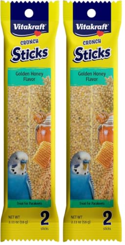 Image of Vitakraft Parakeet Whole Grains & Honey Treat Sticks 2 Count, 2.11 Ounce (Pack of 2)