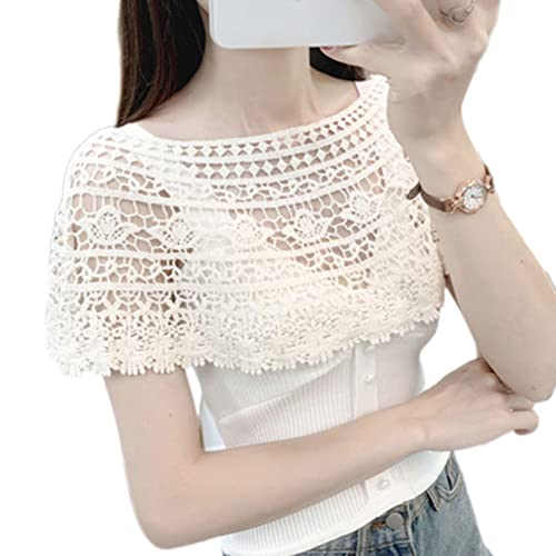 Lace Crochet Shawl For Women Crochet Cape See-Through Lace Cloaks Shawl Bridal Shawl Wrap Capelet Lace Cape Bridesmaid Croch3