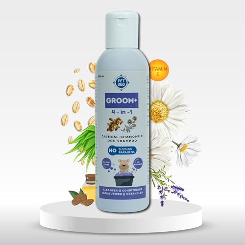See full amazon price history chart for PET360 Groom+ 4-in-1 Oatmeal Chamomile Dog Shampoo for All Coat Type | Cleanse, Detangle & Moisturize for Smooth & Itch-Free Hair with Aloevera | Sulphate & Parabens Free - 200 ml PET360 Groom+ 4-in-1 Oatmeal Chamomile Dog Shampoo for All Coat Type | Cleanse, Detangle & Moisturize for Smooth & Itch-Free Hair with Aloevera | Sulphate & Parabens Free - 200 ml (B09LM4196N) Amazon Price History, Amazon Price Tracker