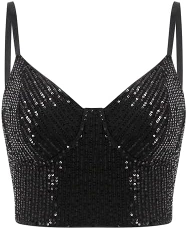 Erinaco Women's Rhinestone Diamond Tank Top Color Beaded Sling Tu...