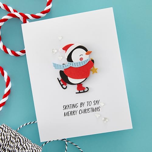 Spellbinders Dancin' Penguin Etched Dies from The Dancin' Christmas Collection, Metal, 6 x 3.6 inches - Image 3