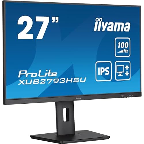 iiyama Prolite XUB2793HSU-B7 68,6cm 27" IPS LED-Monitor Full-HD 100Hz HDMI DP USB2.0 Höhenverstellung Pivot Adaptive Sync schwarz