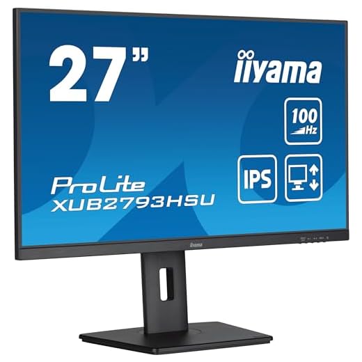 iiyama Prolite XUB2793HSU-B7 68,6cm 27" IPS LED-Monitor Full-HD 100Hz HDMI DP USB2.0 Höhenverstellung Pivot Adaptive Sync schwarz