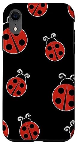Cute Ladybug Garden Botanical Red Lady Bug Black Polka Dots Case for iPhone XR