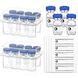 Threlaco 20 Pcs 2ml Sealed Sterile Empty Vials with Self Healing Injection Port Glass Penicillin Bottle with...