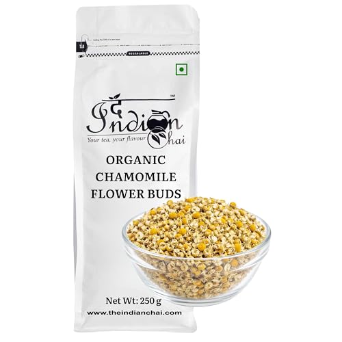 Image of The Indian Chai - Organic Chamomile Tea 250g | Bulk Pack | Promotes Relaxation & Supports Rest | Soothes Mind & Calming | Caffeine-Free, Whole Flower Buds | Herbal Infusion