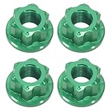 4-Pack M10 x .0 Non-Quick Release Track Wheel Nuts for Fixed Gear, Folding for Bike & Climbing Rear Hubs – 7075 Aluminum Alloy Axle Lock Nuts(Black)